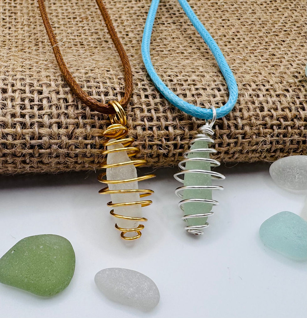 Sea Glass Jewellery: Wire Wrapped Pendants at Elevate:The Space