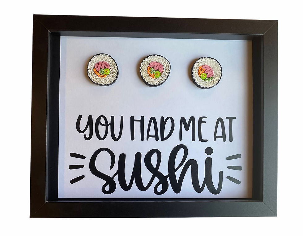 Thumbnail: Quilling Art, Sushi Art, Paper Art, Framed Wall Art, 8x10 Frame, Paper Sushi, Va
