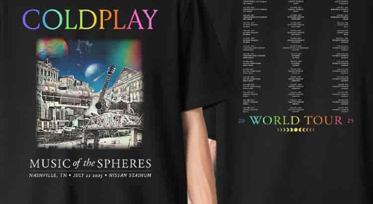 Coldplay Music Of The Spheres Tour 2025 Nashville July 22 Tee From Nissan Stadium Shirt