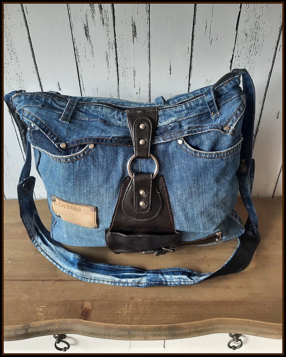 Thumbnail: NEW`23 DENIM Handmade Jeanstasche Upcycling Damen Tasche Jeans Unikat
