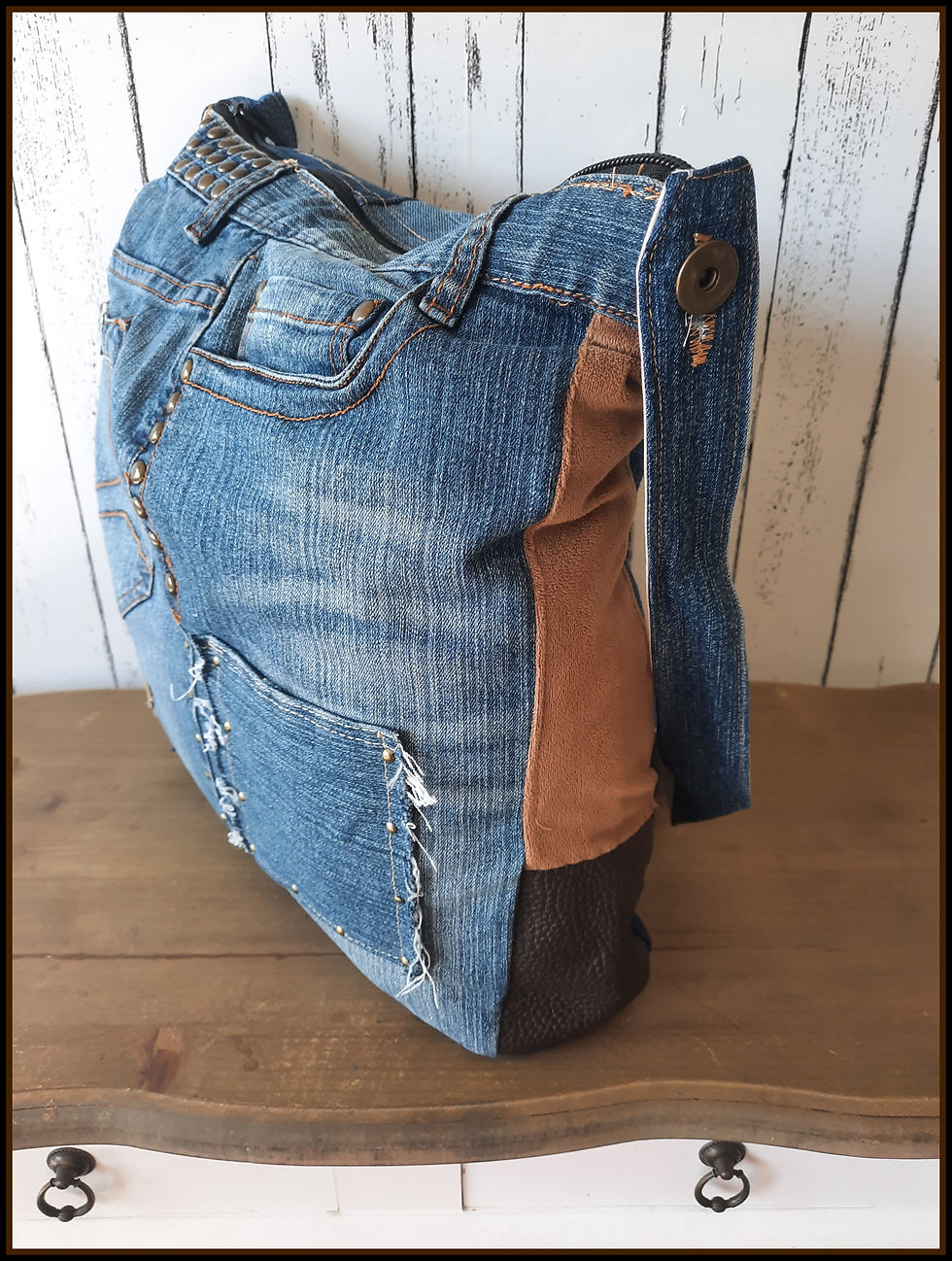Thumbnail: NEW`23 DENIM Handmade Jeanstasche Upcycling Damen Tasche Jeans Unika