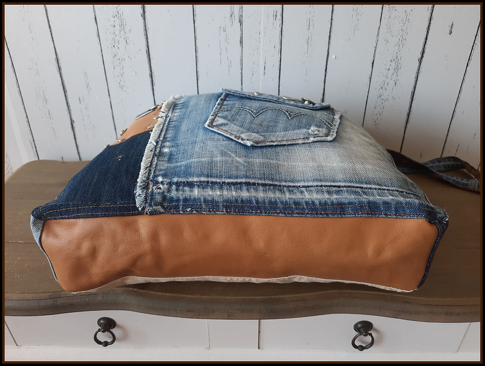 Miniaturbild: NEW`23 DENIM Handmade Jeanstasche Upcycling Damen Tasche Jeans Unika