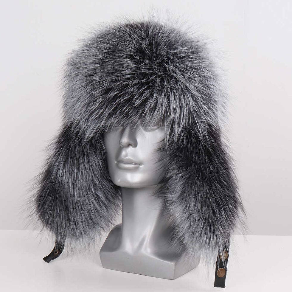 Thumbnail: Fliegermütze Mütze ECHTFELL Pilotenmütze LEDER Trappermütze Pelzmütze Fellmütze