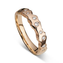 forlovelsesring frierring guldring fingerring diamantring guldring med diamant prinsessering guldsmed ToForm vestergade aarhus århus organisk unik speciel speciallavede smykker 14 karat