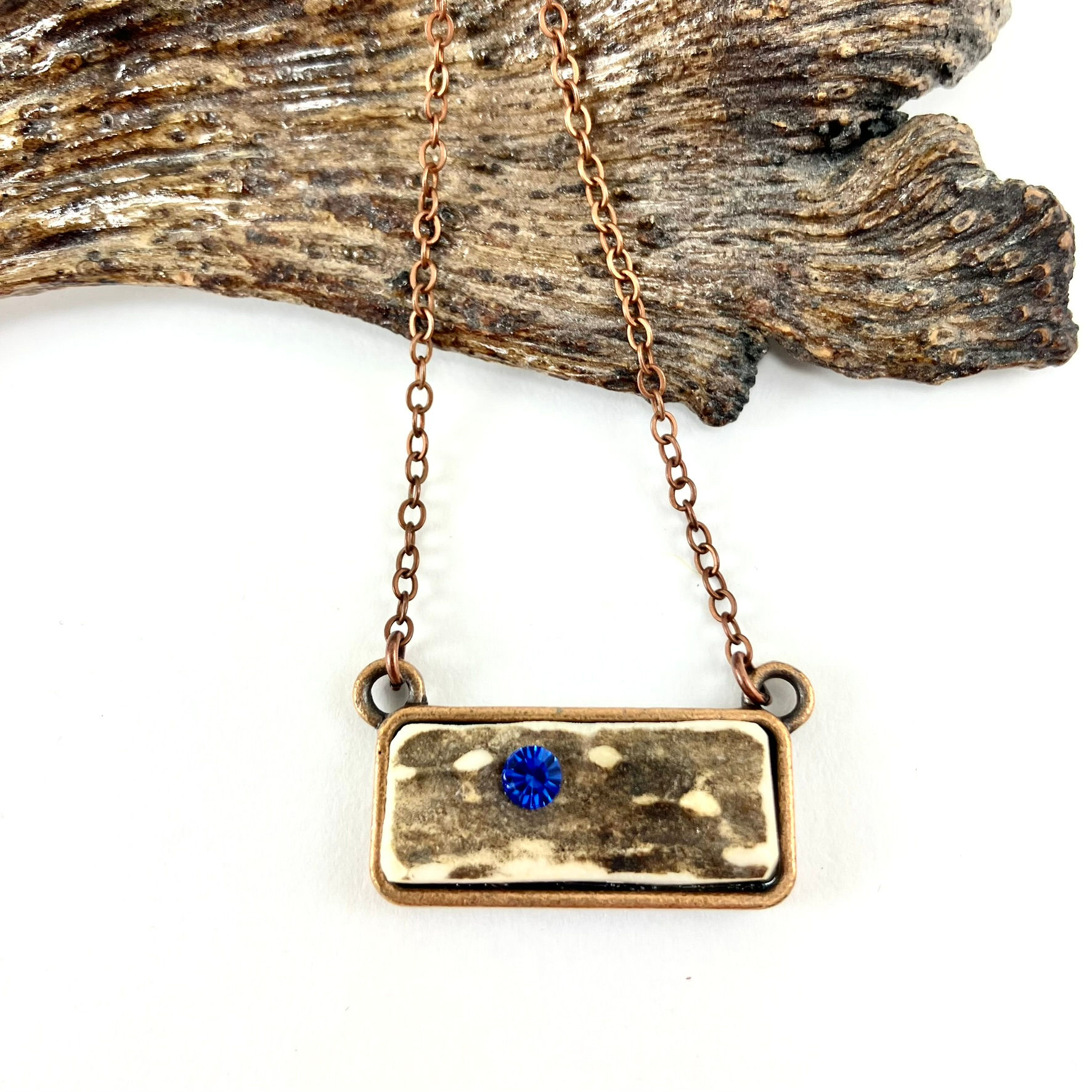 Rustic Antler Necklace_HCp_Sapphire