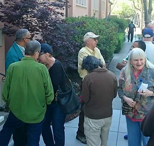 Rummage sale shoppers