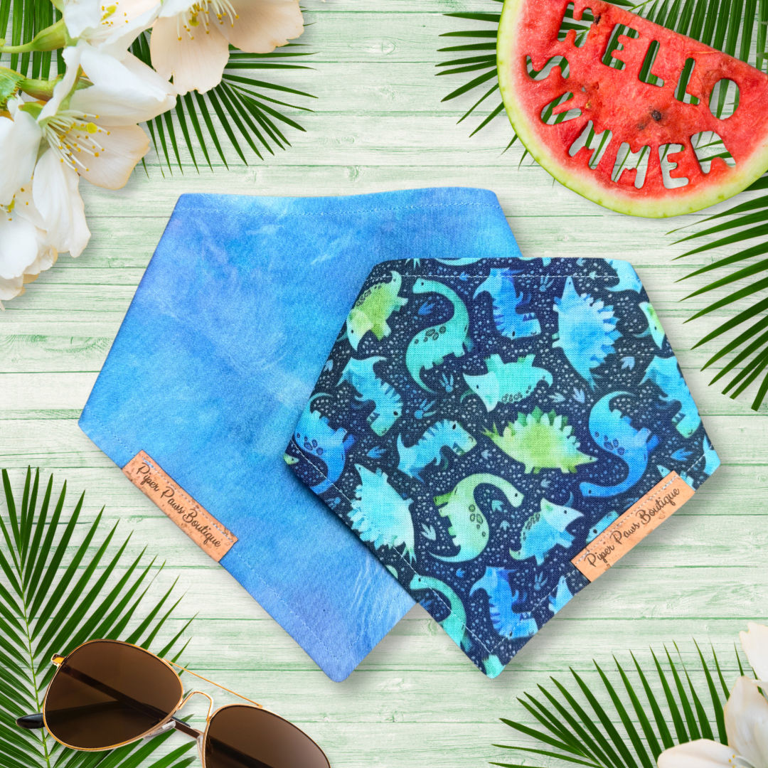 Watercolor Dinos Reversible Bandana