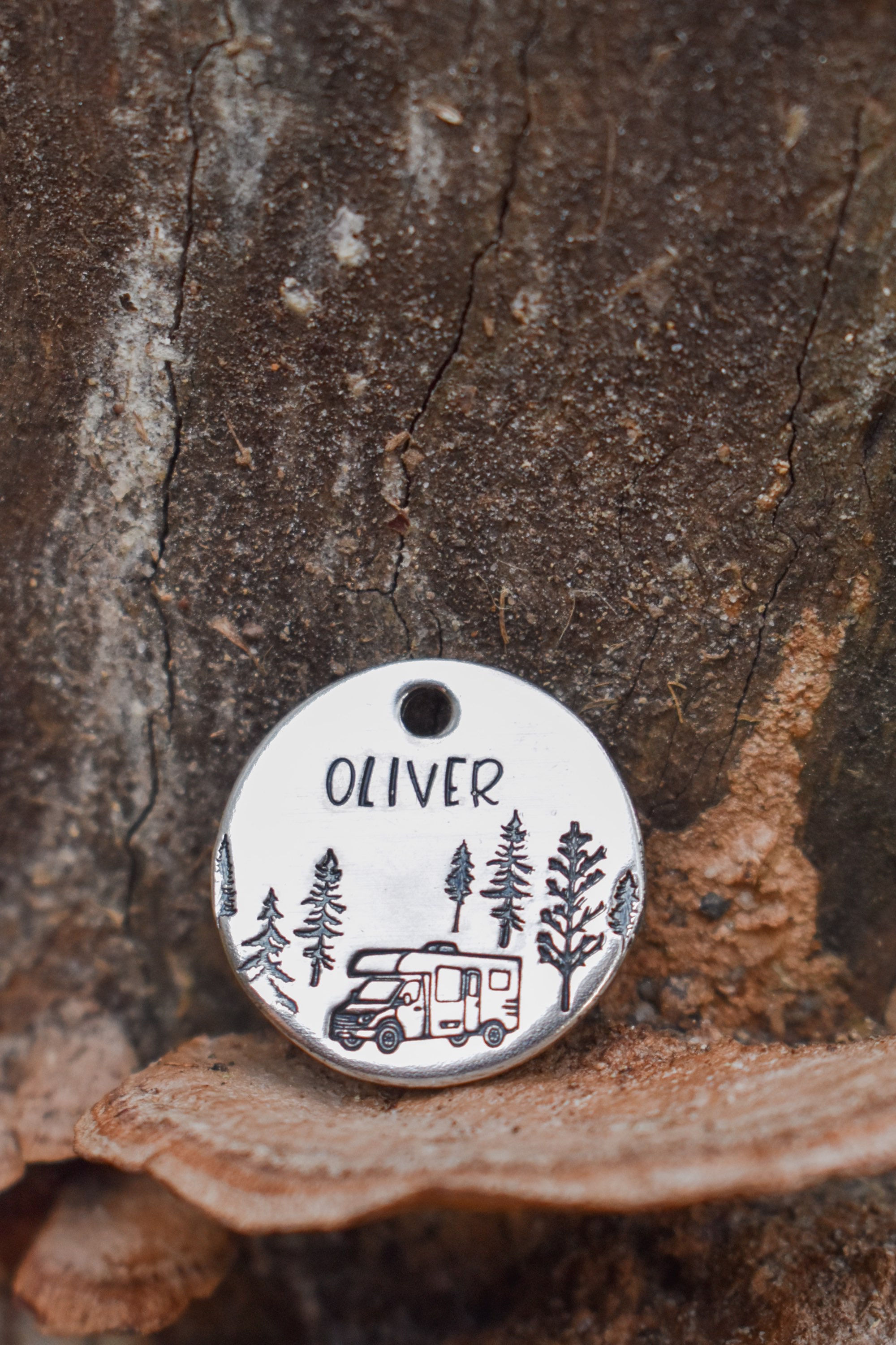 Camping Season 1” Circular Pet ID Tag