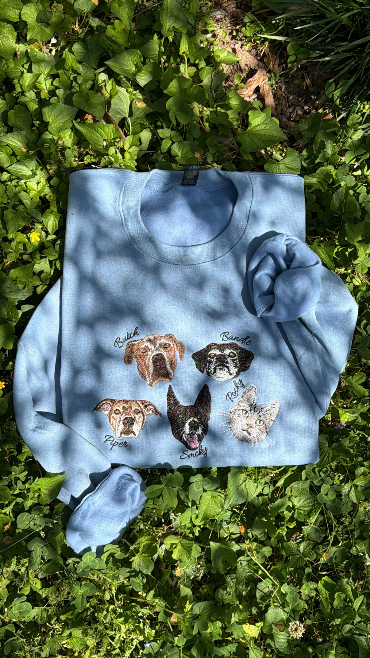 Five Pets Custom Embroidered Crewneck + Digitization