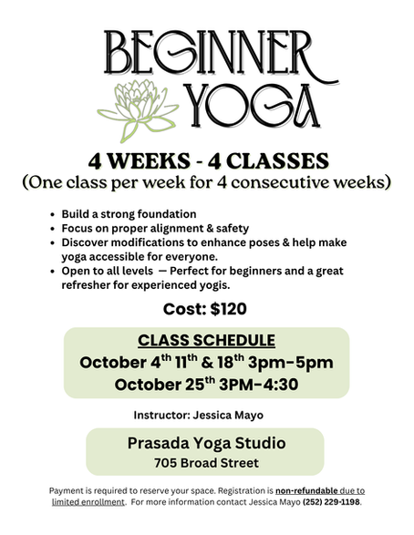 Beginner Yoga Offering
