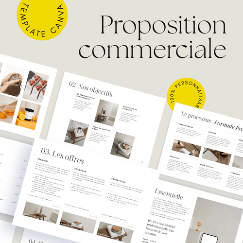 Proposition commerciale Template CANVA + INDESIGN Studio Yuna