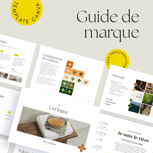Guide de marque Template CANVA + INDESIGN Studio Yuna