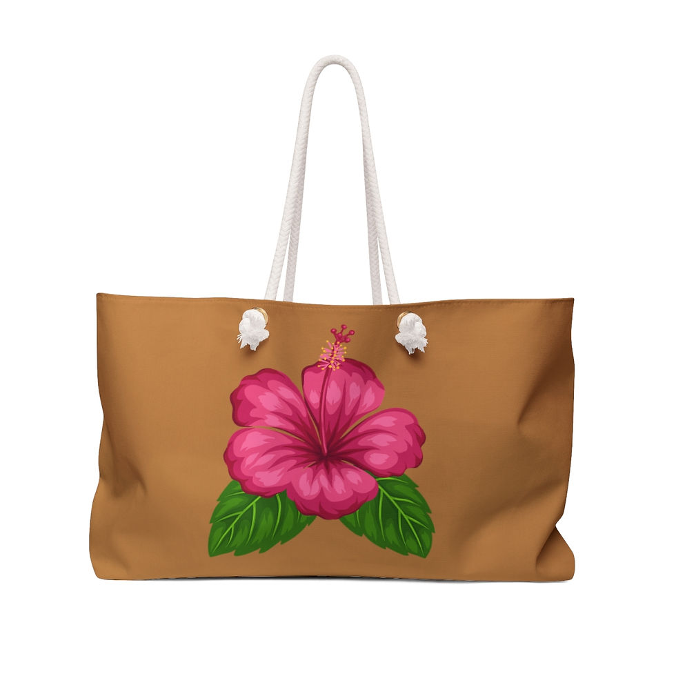 Weekender Bag in Hibiscus in Light brown
