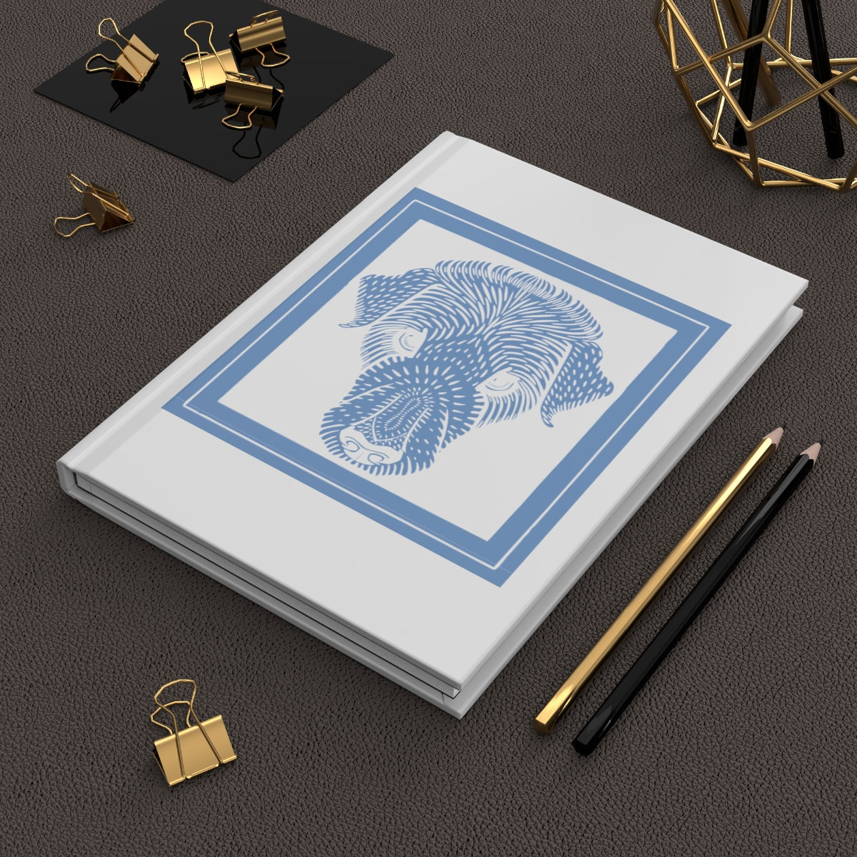 Hardcover Journal Matte Dog in White