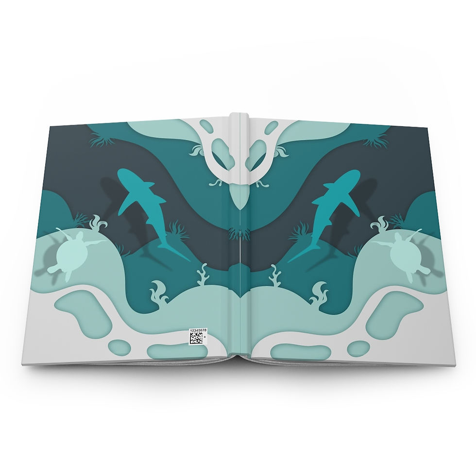 Thumbnail: Hardcover Journal Matte Shark and Turtle