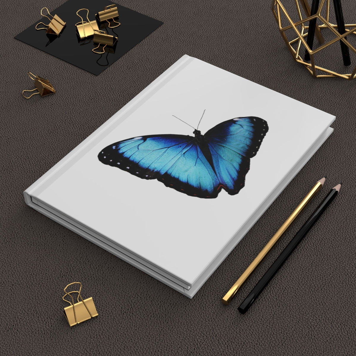 Hardcover Journal Matte Butterfly in Dark blue