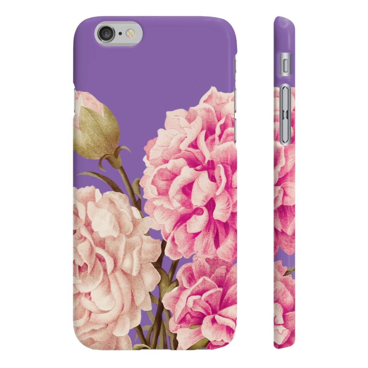 Slim Phone Cases flowers on Light purple