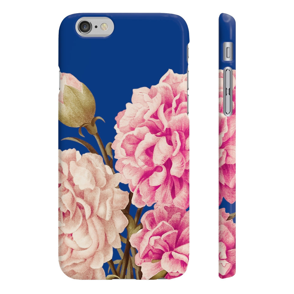 Slim Phone Cases flowers on Dark blue
