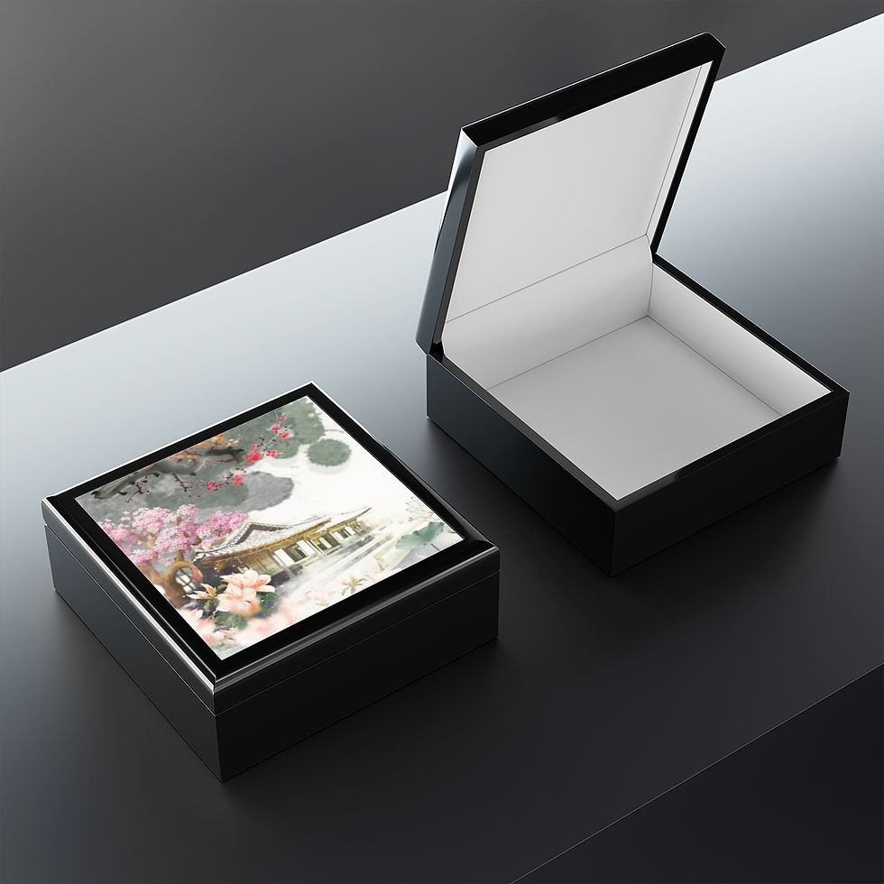 Thumbnail: Chinese beautiful watercolor Jewelry Box 
