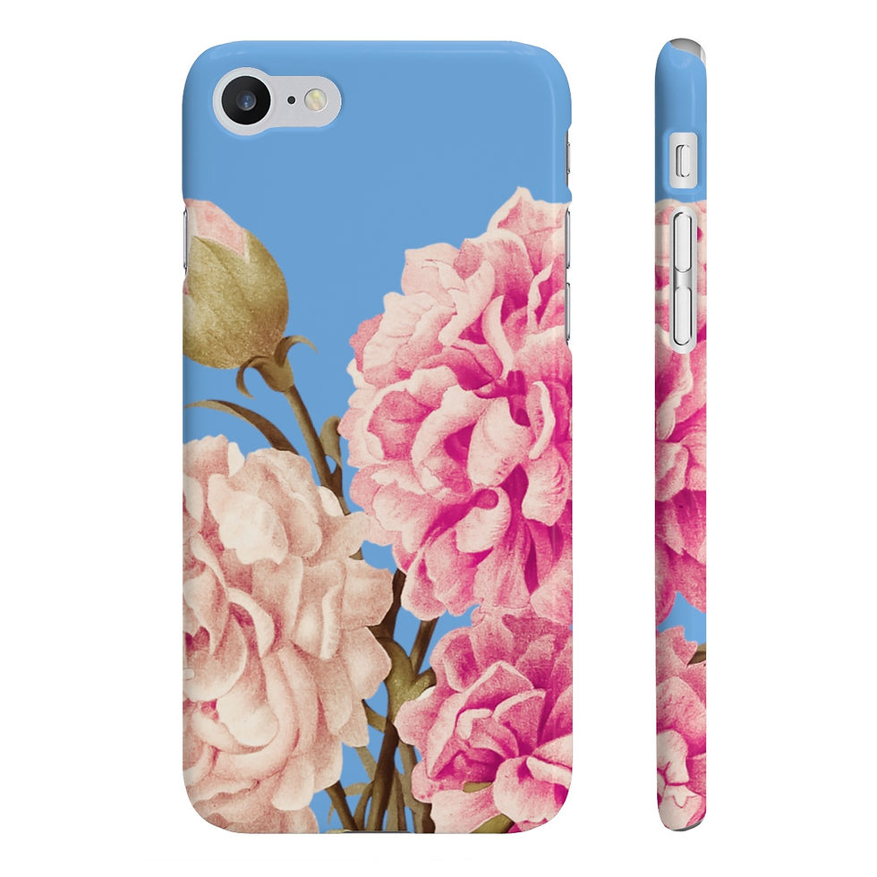 Thumbnail: Slim Phone Cases flowers on Light Blue