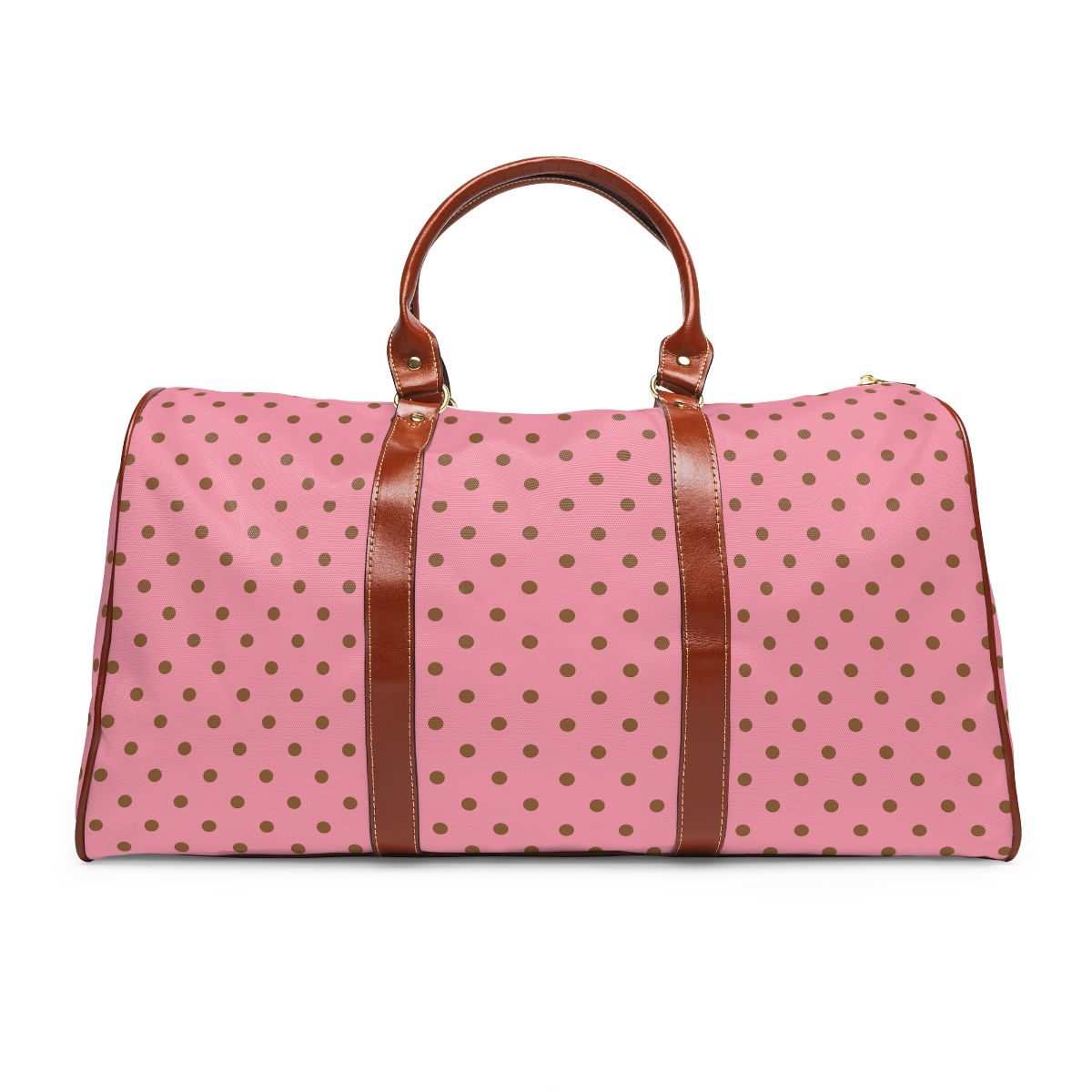 Waterproof Brown Polka on Pink Bag