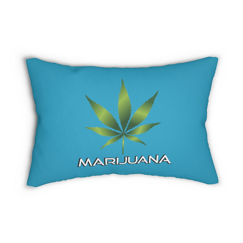 Thumbnail: Lumbar Pillow Marijuana in Turquoise