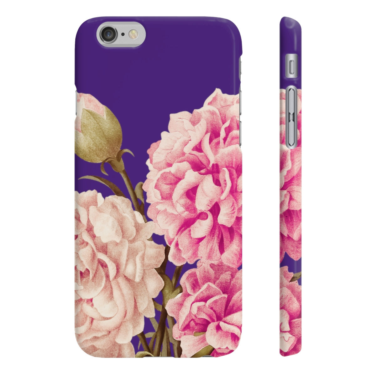 Slim Phone Cases flowers on Purple