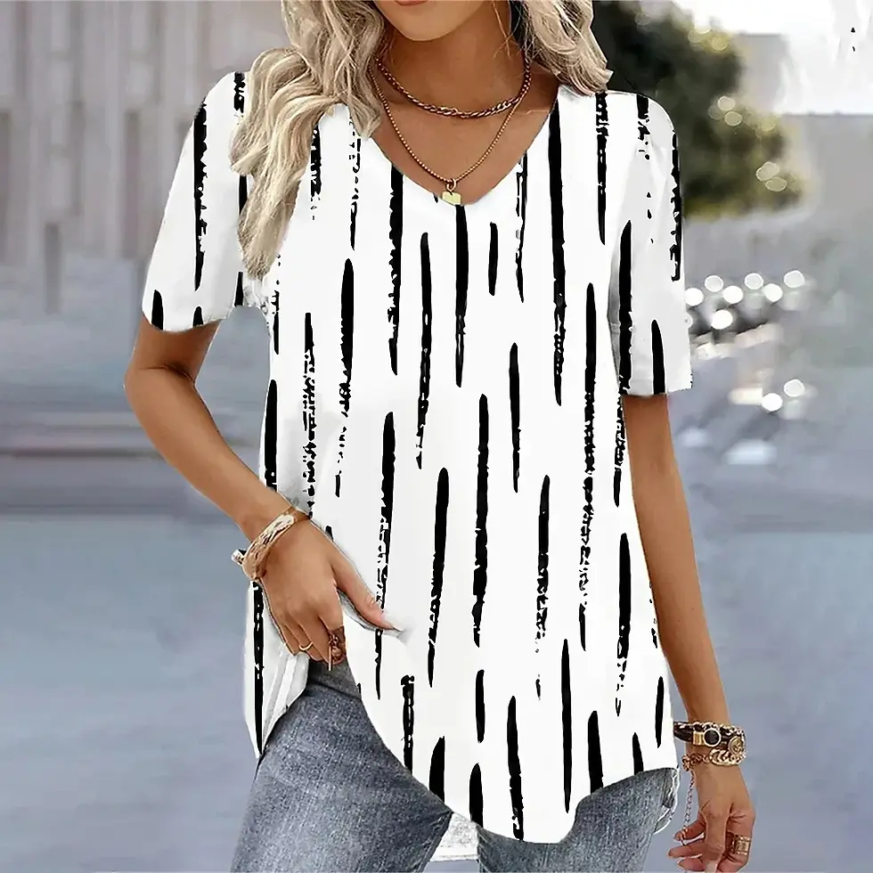 Thumbnail: Fashion Woman Blouses 2024 T-Shirt Women's 3d Flower Print White Kawaii