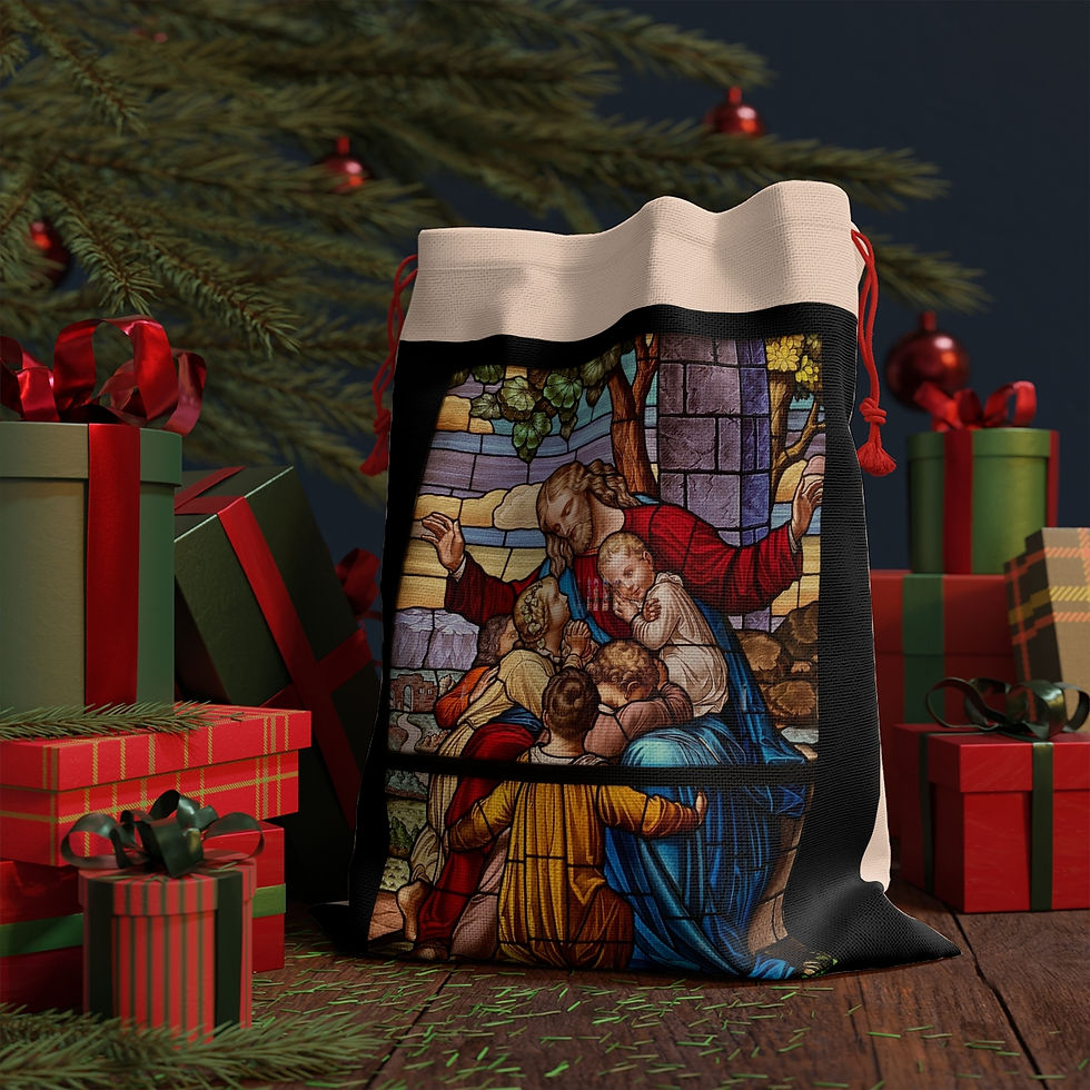 Thumbnail: Linen Bag Church Glass 