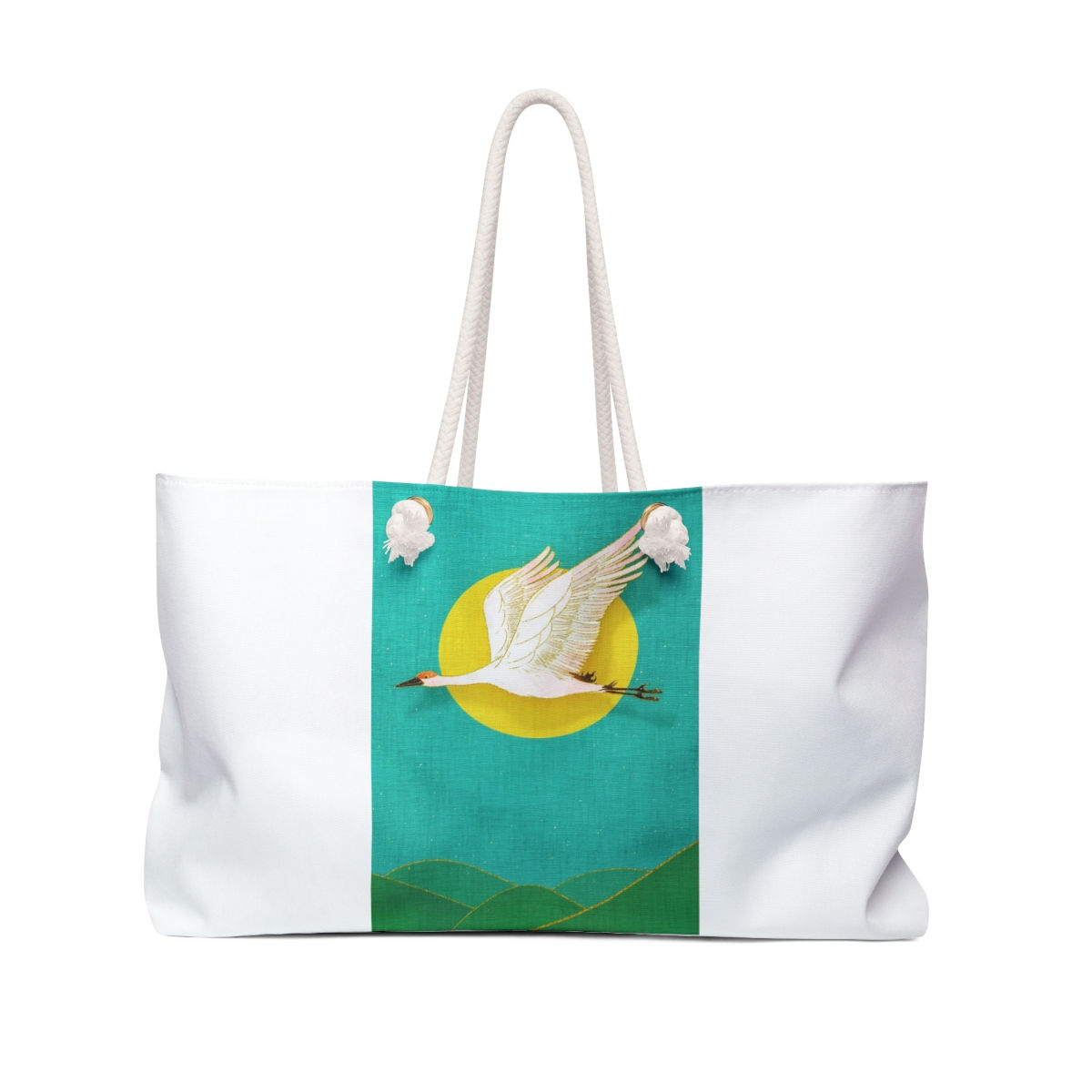 Weekender Bag Flying Crane in White