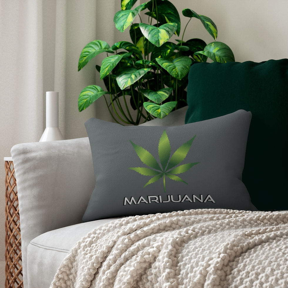 Thumbnail: Lumbar Pillow Marijuana in Dark Grey