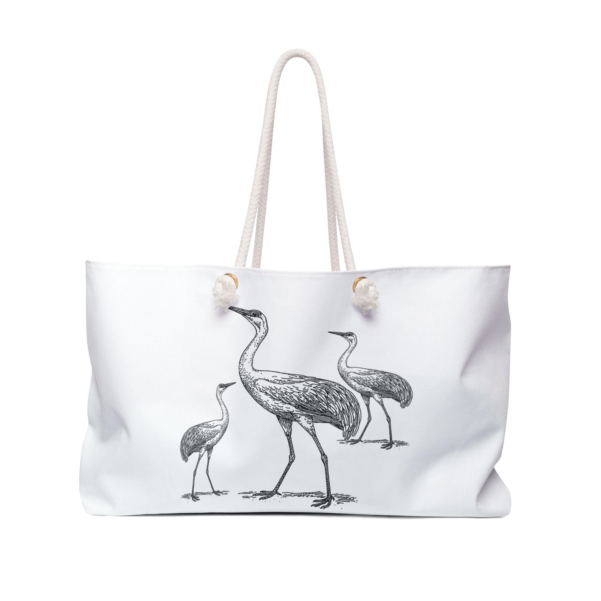 Weekender Bag Cranes of Three in White