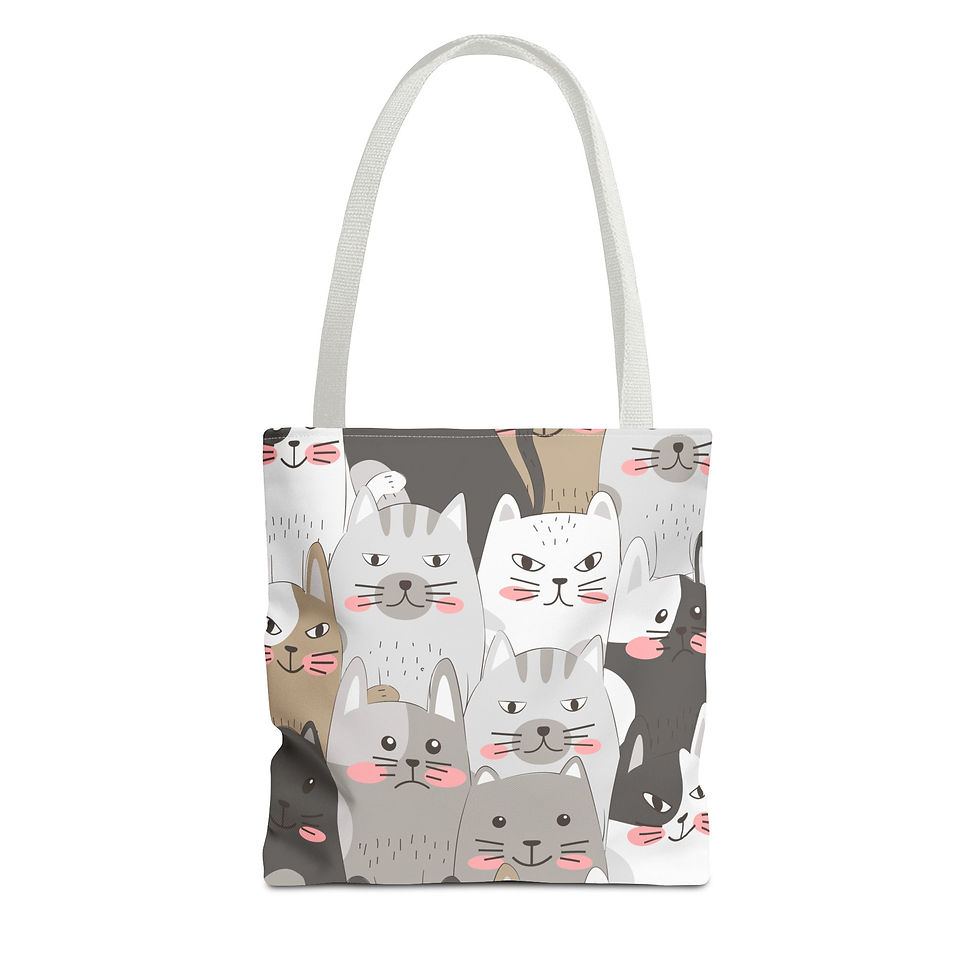 Thumbnail: Cute Cat Print Tote Bag for Cat Lovers | Stylish & Durable Canvas Bag