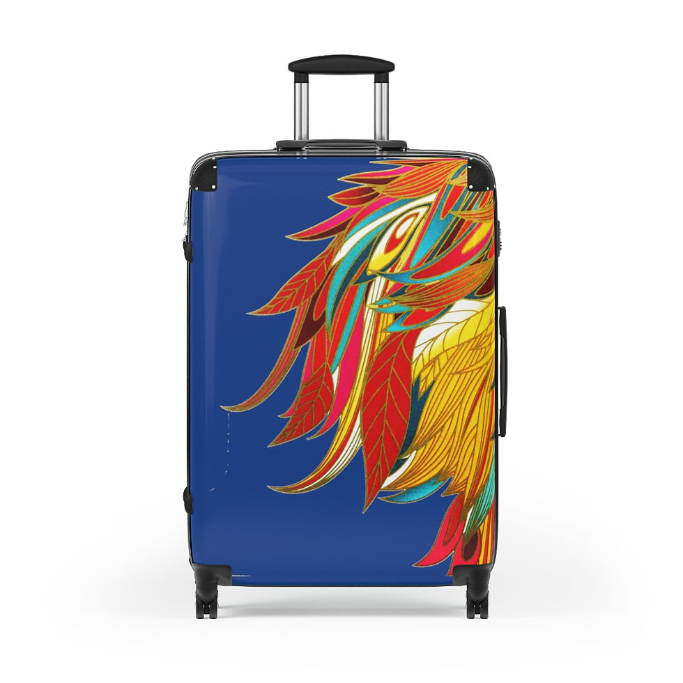 Thumbnail: Suitcase Colored Feathers in Dark Blue
