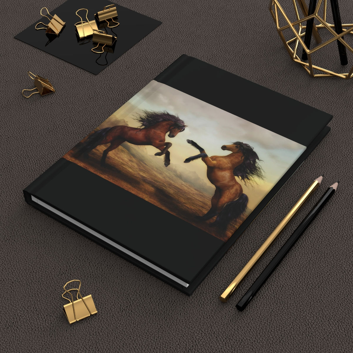 Hardcover Journal Matte Two Horses