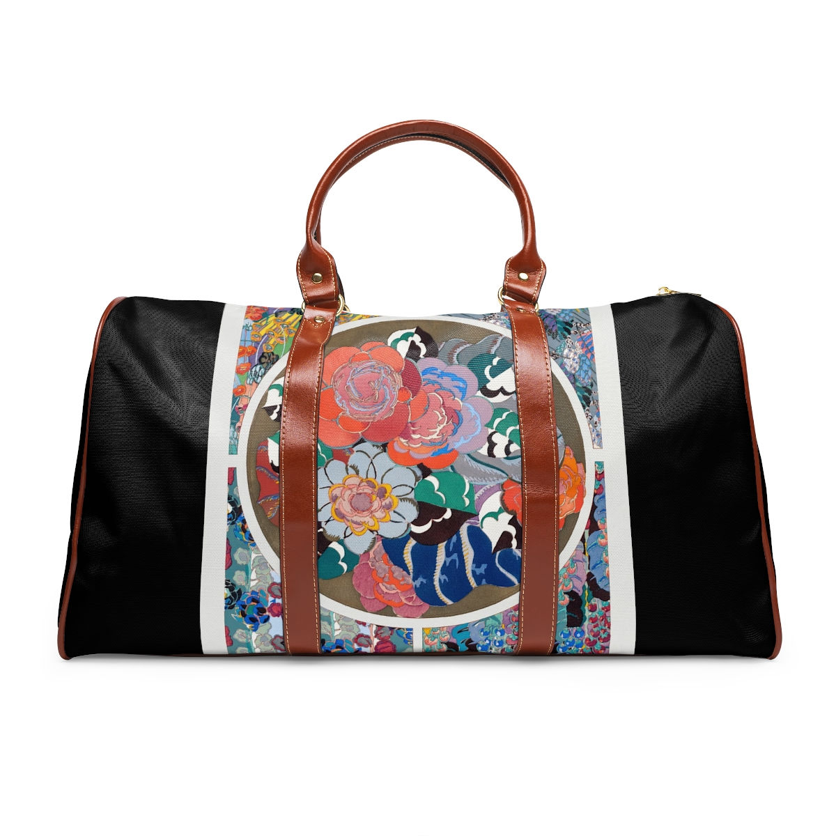 Waterproof Flower Art Deco Bag in Black