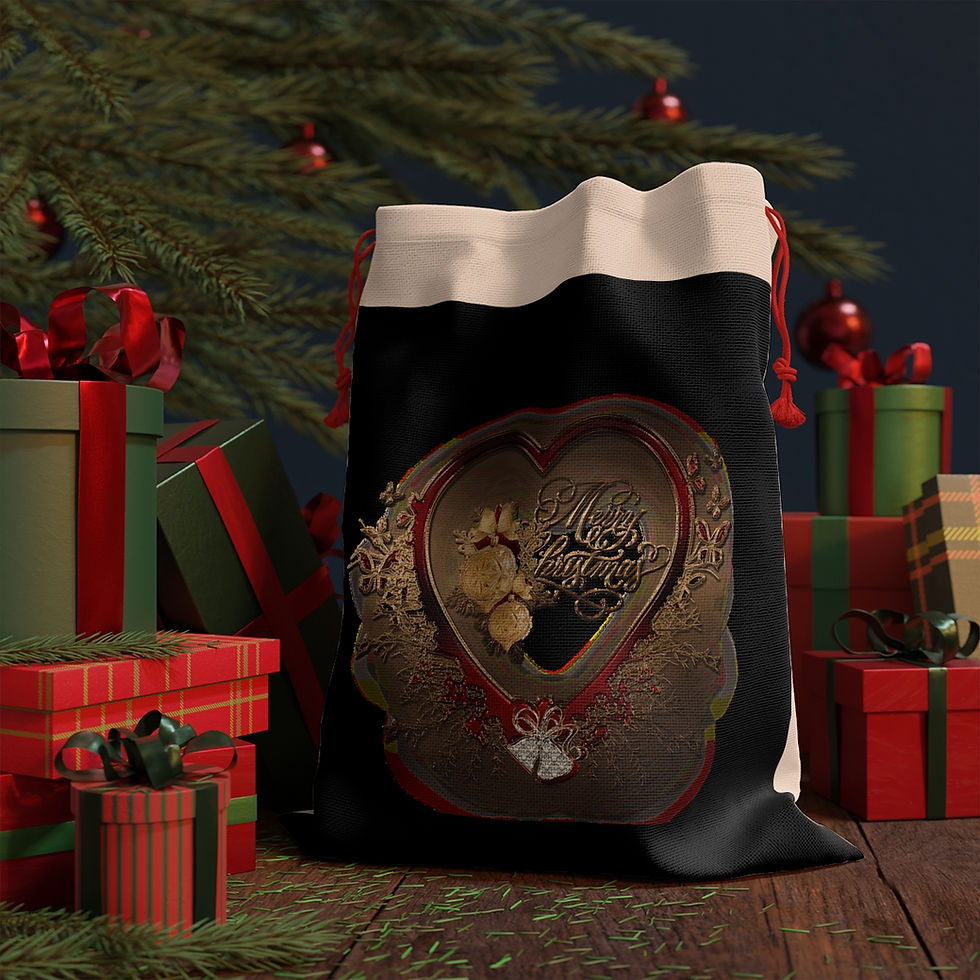 Linen Bag Merry Christmas Heart