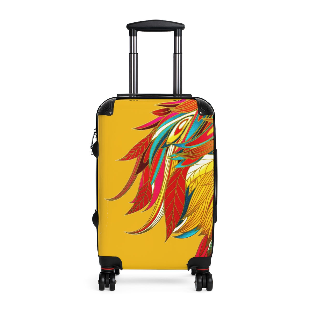 Suitcase Colored Feathers in Yellow