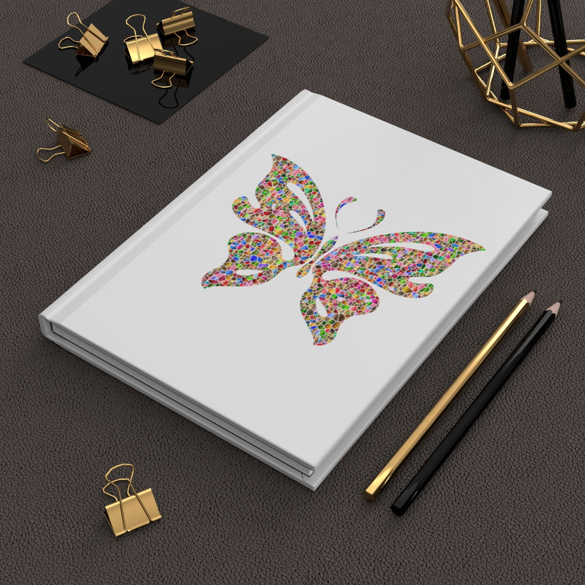 Hardcover Journal Matte Colorful Butterfly