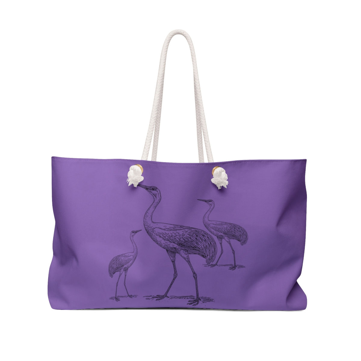 Weekender Bag Cranes of Three in Light Purple