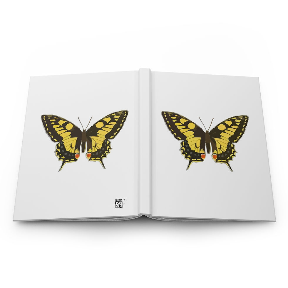 Thumbnail: Hardcover Journal Matte Yellow Butterfly 
