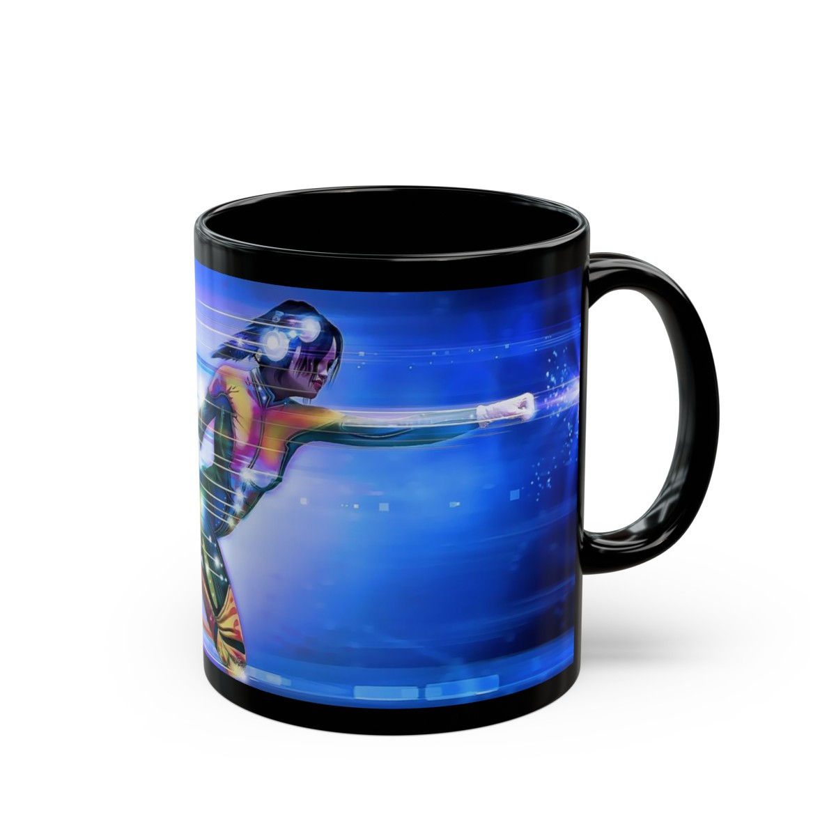 11oz Black Mug Power Girl