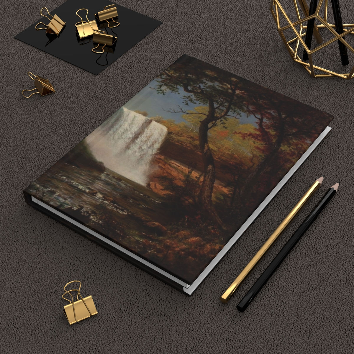 Hardcover Journal Matte Forest Waterfall