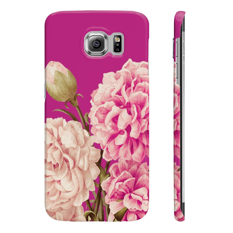 Thumbnail: Slim Phone Cases flowers on Pink