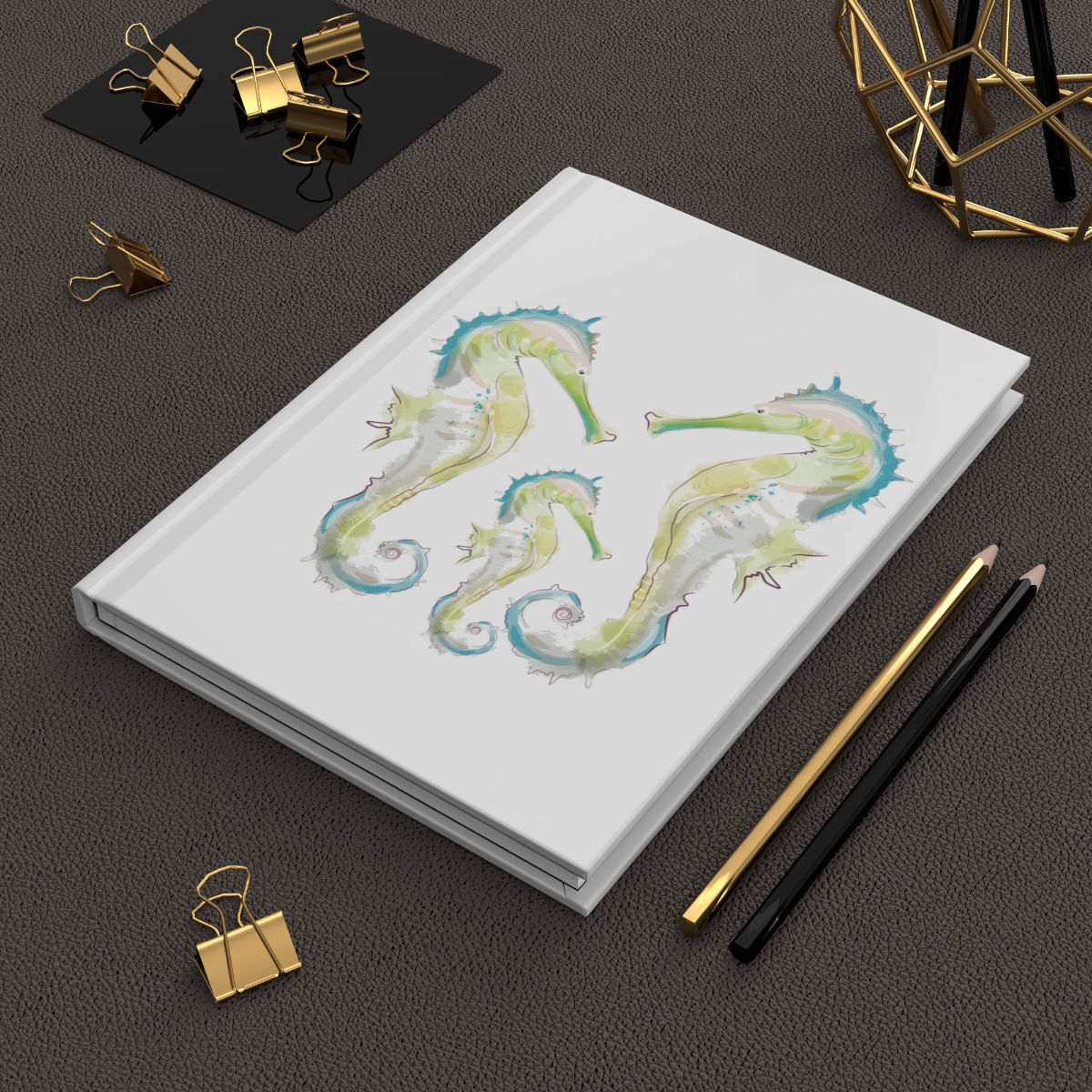 Hardcover Journal Matte Sea Horses