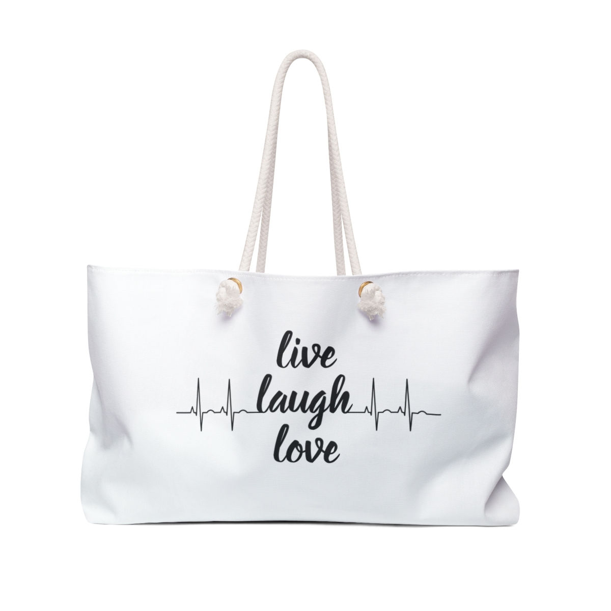 Weekender Bag Live Laugh Love in White