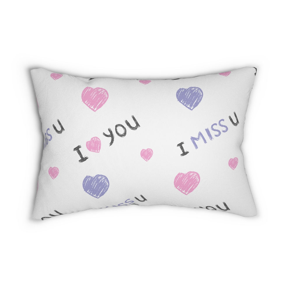 Thumbnail: Lumbar Pillow I Miss You in Dark Grey