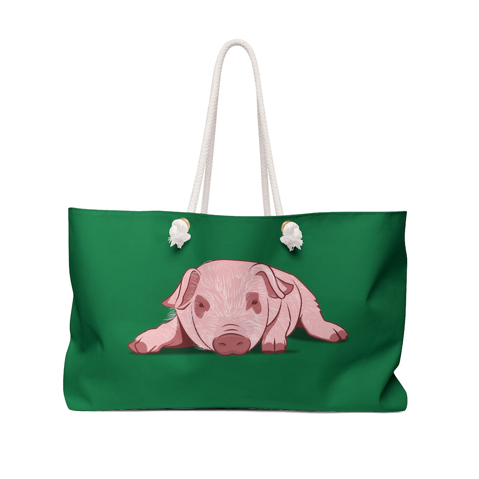 Weekender Bag Piglet in Dark Green