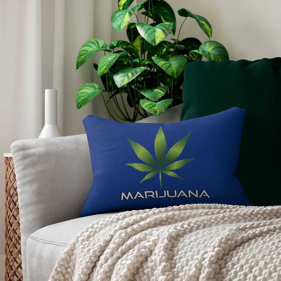 Thumbnail: Lumbar Pillow Marijuana in Dark Blue