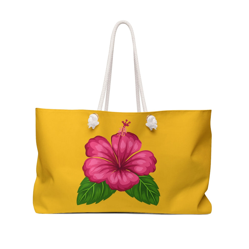 Weekender Bag in Hibiscus in Yellow